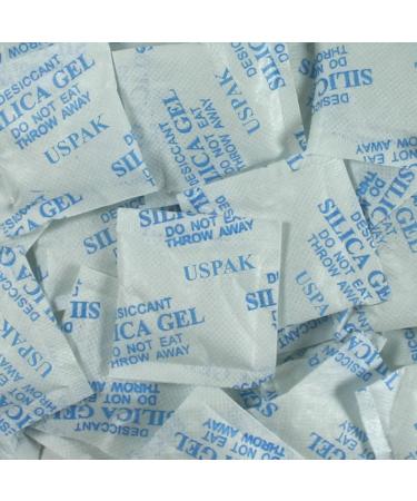 USPak Deisscant Packs 2 Gram 100 Packets Silica Gel Drying Agent Moisture Absorbers Dehumidifiers for Storage 2 Gram - 100 Packets