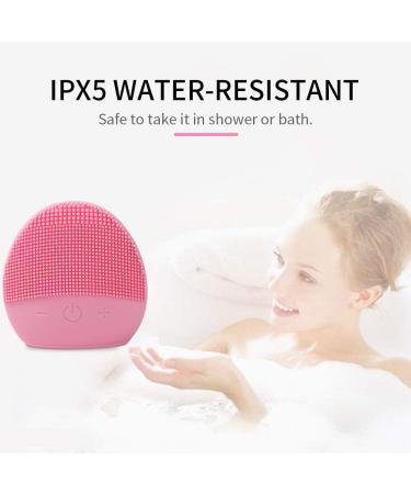 Mini Silicone Facial Cleansing Brush - FEITA Waterproof Silicon Face Cleaner and Electric Masager System for All Skin Types (Pink) - Buy Online on SooperMarket.com