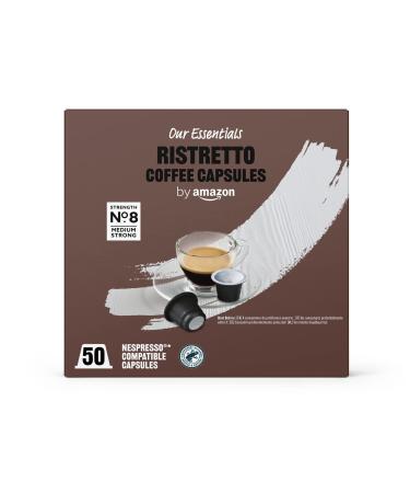 by Amazon Ristretto Coffee Capsules Nespresso Compatible 50 capsules 85% Arabica 15% Robusta Ristretto 50 Count (Pack of 1)