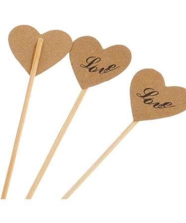 harayaa 50Pcs Rustic Kraft Paper Cupcake Topper Heart Cupcake Picks Sweet Love Theme Birthday Cake Decoration for Party Love - Buy Online on SooperMarket.com