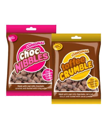 Toffee Crumble & Choc Nibbles Sweets Bag - 2 x Mixed Sweets Bag 150g