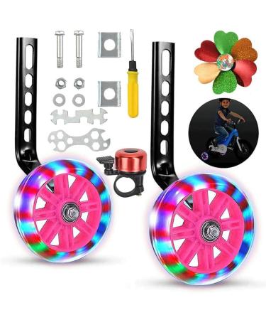 Anyingkai support wheels bicycle support wheels for children support wheels for children's bike bicycle support wheels auxiliary wheels for adults support bikes for adults auxiliary wheel children's bike pink