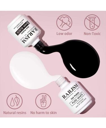 RARJSM Black White Gel Nail Polish Kit - 15ML | Soak Off, LED Lamp Cured, DIY Manicure Salon Quality - Buy Online on SooperMarket.com