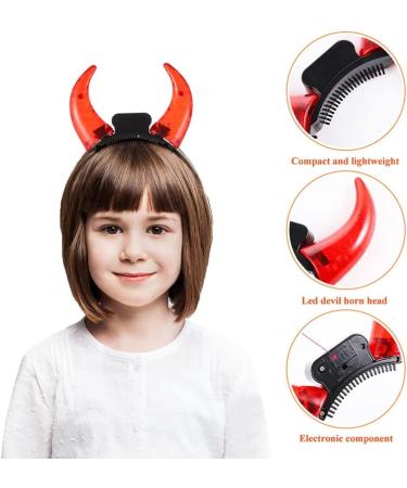 FOMIYES Halloween Headband: Devil Horns Headband: LED Devil Horns Headwear - Red Glowing Devil Horns Devil Costume for Halloween Party Cosplay One Size - Buy Online on SooperMarket.com