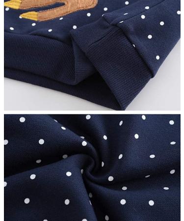 Little Hand Baby Girls Christmas Sweatshirt | Xmas Jumper | Long Sleeve Cotton Pullover | Toddler Tees for Age 1-8 Years | 3-4 Years | Reindeer/Navy Blue - Buy Online on SooperMarket.com