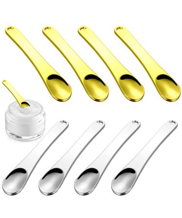 KALLORY Makeup Brushes Set Skin Care Tools 8Pcs Metal Cosmetic Spoon Spatulas Facial Cream Applicators Eye Cream Skincare Spoons Tools for Makeup Makeup Set Makeup Set