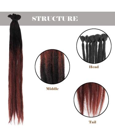 10PC No LIFE 50cm Black to Ginger Red Dreadlock Extensions | Synthetic Dreadlock Accessories for Men & Women | Jamaican Punk Hip-Hop Reggae Hair Wigs - Buy Online on SooperMarket.com