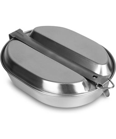 Goetland 304 Stainless Steel US Military Mess Kit Plate Set - Ideal for Camping, Hiking, Picnics, BBQ, and Beach - Buy Online on SooperMarket.com