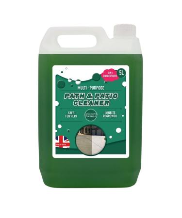 Path Patio Driveway Cleaner| Stone Concrete Bricks Tiles | Wet And Walk Away Green Stain Moss Algae Remover Prevents Regrowth | Easy to use | 5 Litre