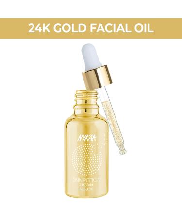 Buy Nykaa Naturals Skin Potion Facial Oil 24K Gold - Hydrating Fragrance-Free Collagen Booster for All Skin Types - 1.01 oz - Buy Online on SooperMarket.com