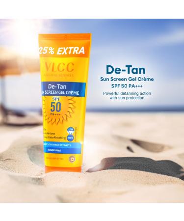 Buy VLCC De Tan SPF 50 PA+++ Sunscreen Gel Creme - 100gm | Best International Shipping & Protection from UV Rays - Buy Online on SooperMarket.com