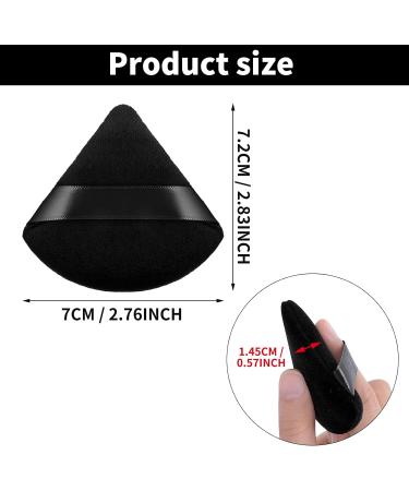 12pc Triangle Powder Puff Makeup Sponges with Strap - Soft Velour Beauty Tool for Mineral Powder & Foundation - Black - Buy Online on SooperMarket.com
