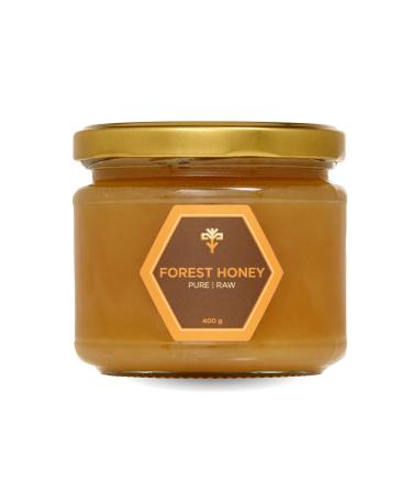 Earthbreath Forest Flower Raw Honey 400g - Pure Dark Unpasteurised and Unfiltered - Natural Sweetener for Cooking Tea Coffee Milk Juice Hot & Cold Drinks 400.00 g (Pack of 1)