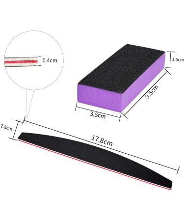 Buy Reusable Black Nail File & Thin Buffer Block - Double Sided Manicure Tools (100/180 Grit) - Perfect for Buffing & Grinding | International Shipping - Buy Online on SooperMarket.com