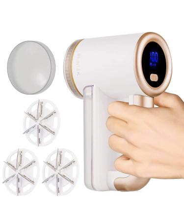 iRUNTEK Rechargeable Fabric Shaver, Electric Commercial Lint Remover with LED Display & Big Trash Box, 3-Speeds for Removing Fuzz and Pill from Clothes, Furniture, Sweater, Couch and Blanket, White