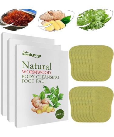 Wormwood Body Cleansing Foot Pads Natural Herb Wormwood Foot Pads Herb Wormwood Foot De_tox Pads Foot Detox Patches Relieve for Relieve Stress Help Sleeping Foot Care and Pain Relief (6 Box/96 Pcs)