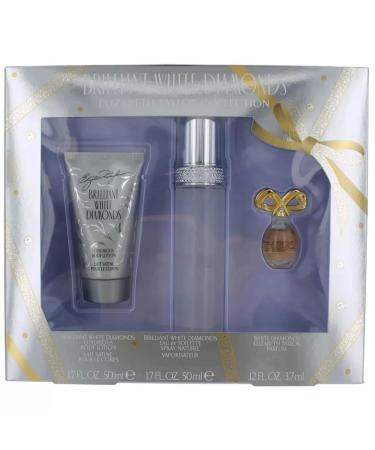 Elizabeth Taylor Brilliant White Diamonds Ladies Gift Set With Spray Body Lotion & Perfume