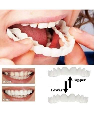 6-Piece Snap-In Veneers & Fake Teeth - Comfort Fit Flex Dentures for a Beautiful Smile - Buy Online on SooperMarket.com