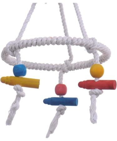 Hypeety Pet Bird Swing Toy - Round Cotton Rope Hanging Hammock for Parakeet, Budgie, Cockatiel - Fun Tri Toy for Cage Enrichment - Buy Online on SooperMarket.com