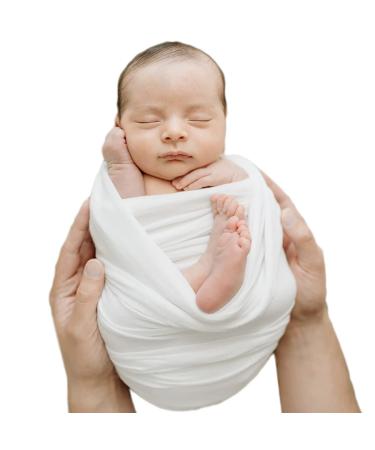 Newborn Photography Props Swaddle Wraps for Baby Boys Girls Baby Photo Props Shoot Stretch Blanket White