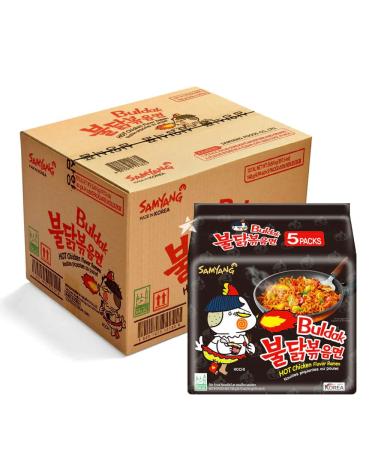 Samyang Dried Chicken Buldak Noodles - 140gm (Pack of 40) | Fiery Heat | Korean Ramen Variety | Spicy Sauce | Dried Chicken Flavour | Instant Noodles
