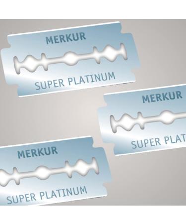 Merkur Stainless Steel Super Platinum Razor Blades - Double-Sided Rustproof Ideal for Wet Shaving (10 Pack) | Premium German Quality - Buy Online on SooperMarket.com