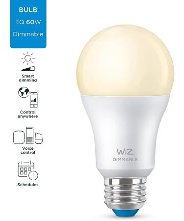 WiZ Smart WiFi Light Bulb 60W A19 Dimmable 2700K | Compatible with Alexa & Google Home | No Hub Required | Soft White (Dimmable Only) - 1 Pack - Buy Online on SooperMarket.com