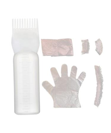 Hair Oil Applicator Bottle 160ml with Hair Dye Kit Root Comb Applicator Bottle with Clear Scale Portable Hair Bleach Kit for Home Barber Shop Hair Dye Tools Oil Comb Applicator Bottle