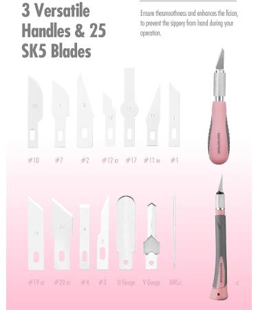FantastiCAR Craft Knife Set (30pcs) - Precision Cutter Blades for Art, Scrapbooking, Stencil, and More - Pink - Buy Online on SooperMarket.com