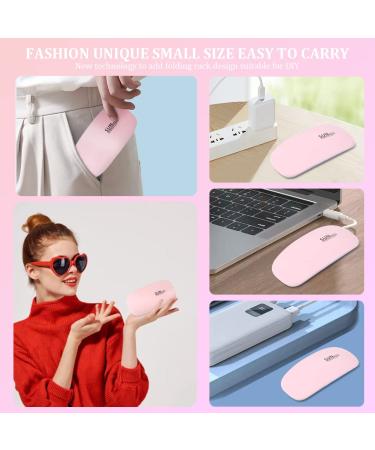 URAQT Mini Gel Nail Lamp - Portable 6W UV LED Gel Nail Dryer with USB, Professional Nail Art Tool for Gel Polish - Pink - Buy Online on SooperMarket.com