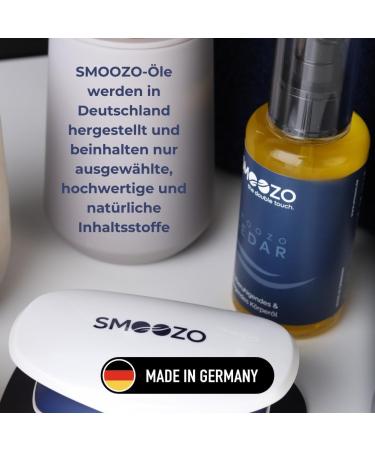 Smoozo Body Care Oil 100ml - Vegan Massage Oil for Dry Skin | Natural Skin Tightening & After Shaving Care - Pure Cedar Essence - Buy Online on SooperMarket.com