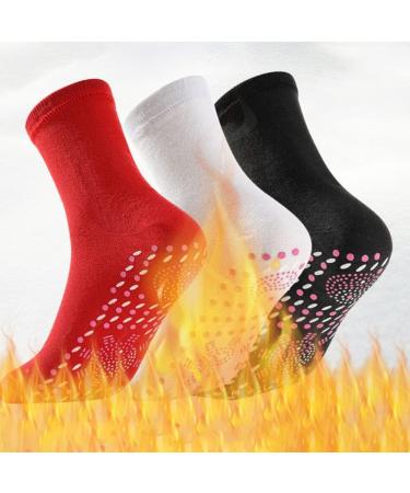MAGICLULU Unisex Tourmaline Self-Heating Health Socks - 3 Pairs Mix Color, Ideal for Fishing, Camping, Hiking, Skiing - Men and Women - Buy Online on SooperMarket.com