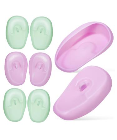PLAFOPE 4 Pairs Hair Coloring Ear Covers Silicone Hair Coloring Earmuffs Ear Covers for Hair Dryer Hair Dyeing Earmuffs Ear Covers for Swimming Ear Covers for Shower Silicone Ear Covers