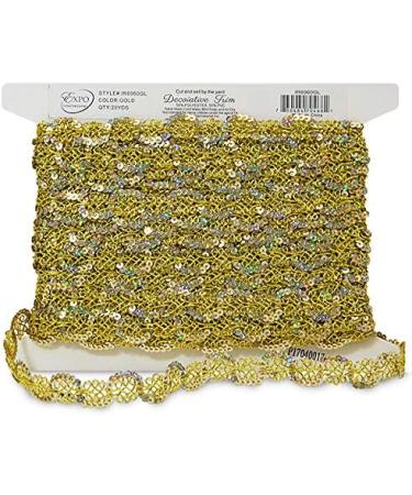 Lila Gold Sequin Loop Braid Trim - 20 Yards | Trim by the Yard - Buy Online on SooperMarket.com