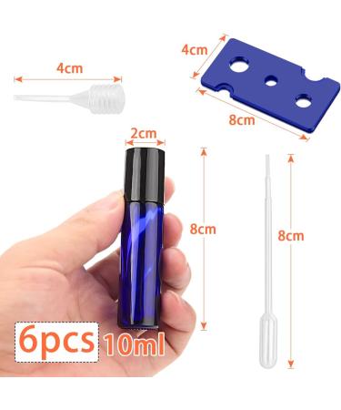 Roll on Glass Bottles for Essential Oil Pack of 6 Blue Roll On Oil Bottle Empty 10 ml Rollon Bottles for Oils with Stainless Steel Roller Ball Essential Oils Roll On for Essential Oils Lotions  - Buy Online on SooperMarket.com