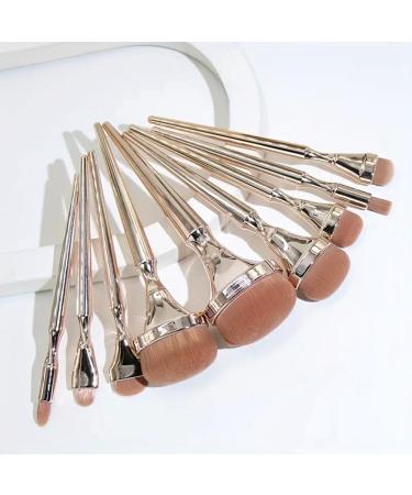 Evvmnaks 9 Pieces Gold Oval Makeup Brushes Set Trace Makeup Brushes Set Eyeshadow Brushes - Buy Online on SooperMarket.com