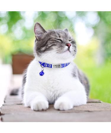 Tagme Cat Neck Band - 2 Pack Customizable Cat Necklace with Safety Clasp & Bell | Adjustable 18-31 cm Navy Blue - Buy Online on SooperMarket.com