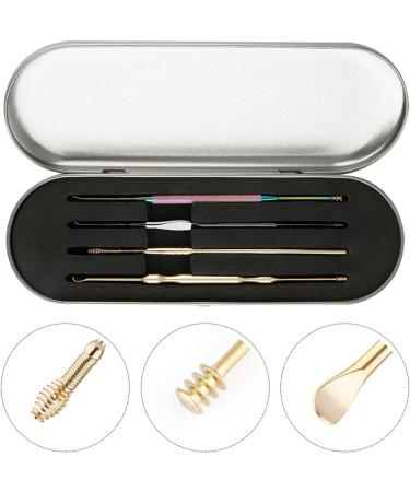 Stainless Steel Ear Cleaner Set - 4 Pcs Spiral Ear Picks for Earwax Removal - Assorted Colors - 12x0.5cm - 3 Sets - Buy Online on SooperMarket.com