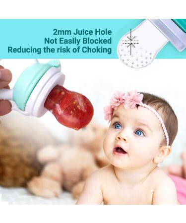 Infant Fruit Feeder Pacifier - 6 Pcs Silicone Pouches for Toddlers - 2-Pack (Light Pink) - Buy Online on SooperMarket.com