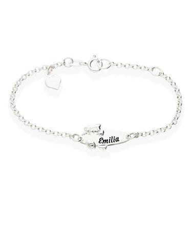 Baby teddy children's bracelet with engraving 925 silver 14cm and 16cm ideal children's bracelet for birth baptism baptism gift for girls personalized lucky charm