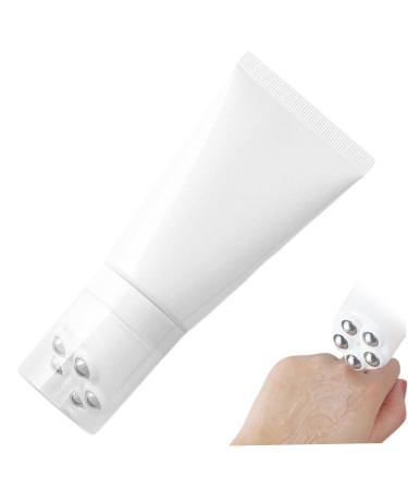 Sunscreen Roller Applicator Sunscreen Applicator 3x7 In Refillable Portable Sealed Roller Applicator with Soft Tube Body Reusable Sunscreen Brush for Body Lotion Sunscreen Roller (White)