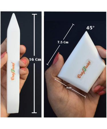 CrafTreat Teflon Bone Folder and Scoring Tool Set for Paper Crafting - Large & Ergo Square - Perfect for Origami, Bookbinding, and Leather Burnishing - Non Stick Ergonomic Design - Buy Online on SooperMarket.com