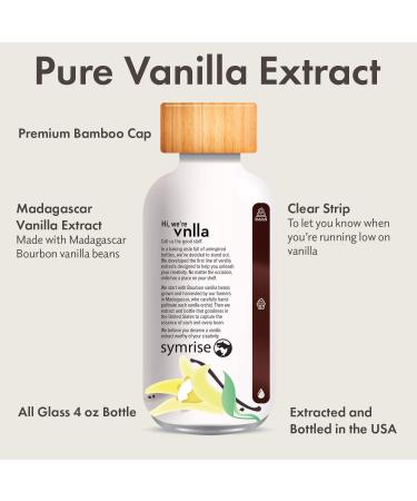 4oz All Natural Pure Vanilla Extract - Sustainably Sourced from Madagascar | No Artificial Flavors or Colors | Perfect for Baking - 4 Fl Oz - Buy Online on SooperMarket.com