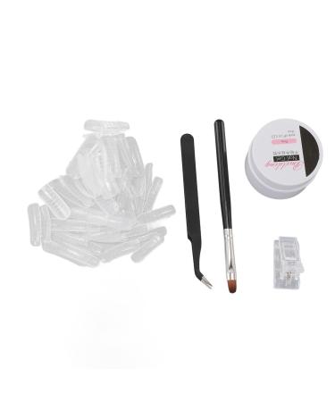 Nail Extension Gel Set Nail Shaping Clip Nail Tips Nail Pen Tweezers Long Lasting Nail Extension Strengthen Gel for Nail Salon