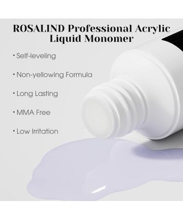 ROSALIND 120ml Monomer Acrylic Liquid | Professional Anti-Stick System for Easy DIY Acrylic Nail Extensions | Clear Acrylic Powder Compatible - Buy Online on SooperMarket.com