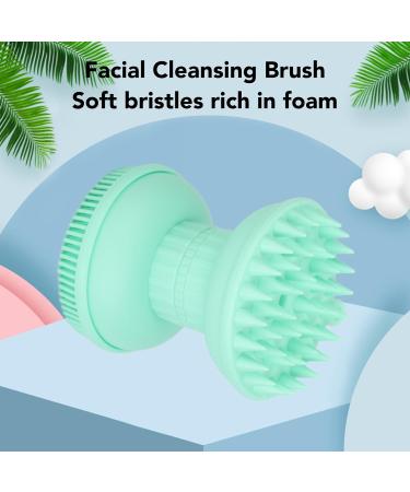 Buy Dual Head Facial Cleansing Brush & Silicone Scalp Scrubber Exfoliate & Massage for Radiant Skin | International Shipping - Buy Online on SooperMarket.com