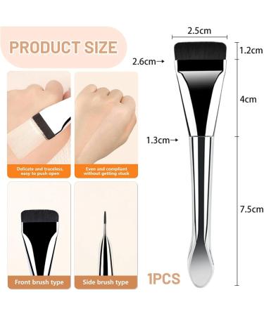 Irikdescia Flat Foundation Brush for Liquid Makeup Fishtail Shape Ultra Thin Makeup Brush Angled Liquid Foundation Brush for Liquid Creamy Concealer Brush - Buy Online on SooperMarket.com