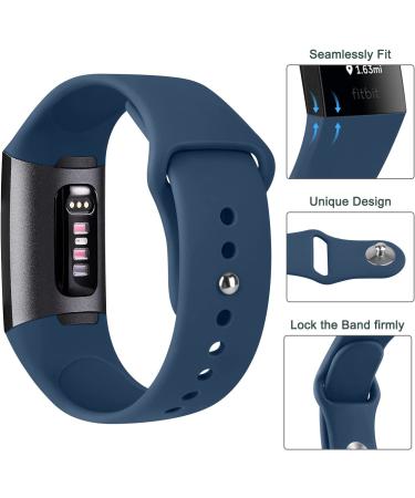 3 Pack Silicone Bands for Fitbit Charge 4 Bands for Women Men  Soft Breathable Sport Replacement Wristbands for Fitbit Charge 4/Charge 3/Charge 3 SE (Black/Navy Blue/Grey  Small) Black/Navy Blue/Grey Small - Buy Online on SooperMarket.com