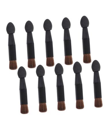 Baluue 10pcs Double Ended Eye Shadow Stick Eyeshadow Sponge Makeup Applicator Beauty Sponges Plastic Black
