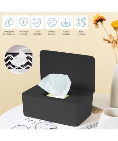 Premium Baby Wet Wipes Storage Box & Bag Set - Black | Durable Stylish Donor Holder with Lid for At-Home Use - Buy Online on SooperMarket.com